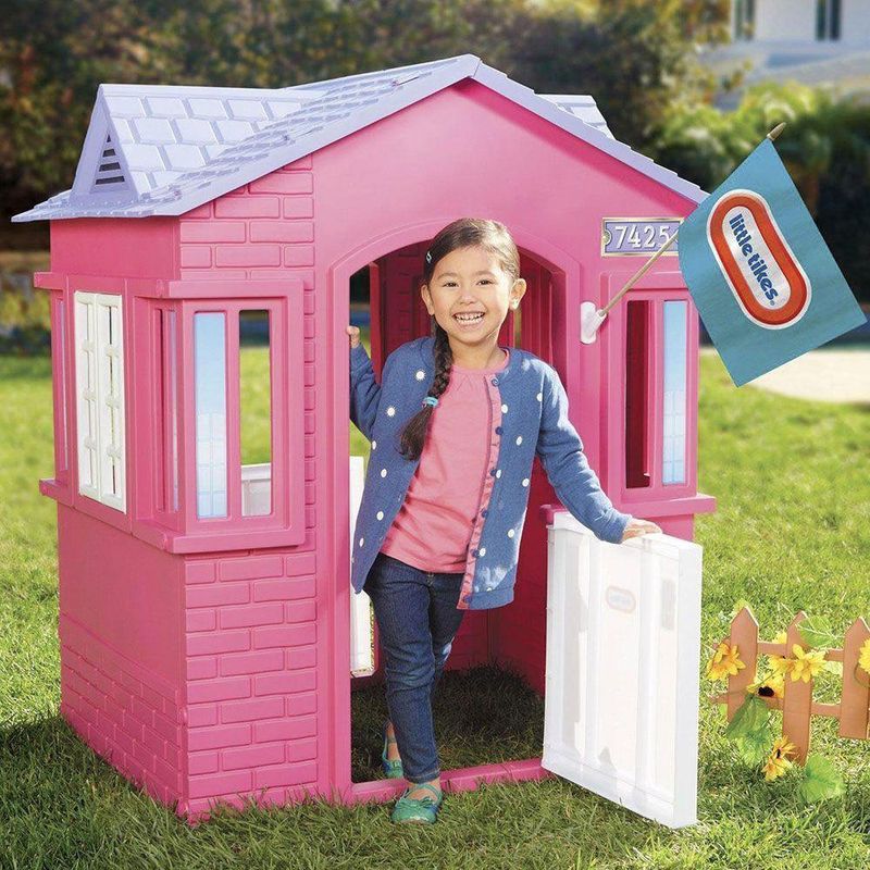 Casa Infantil Cape Cottage Rosada con Puerta y Ventanas para Interior o Exterior