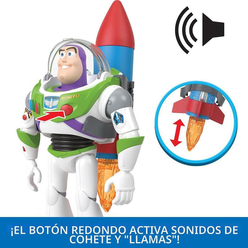 Figura de Acción Toy Story Buzz Lightyear Rocket Rescue con Cohete y Sonidos 12 Plg