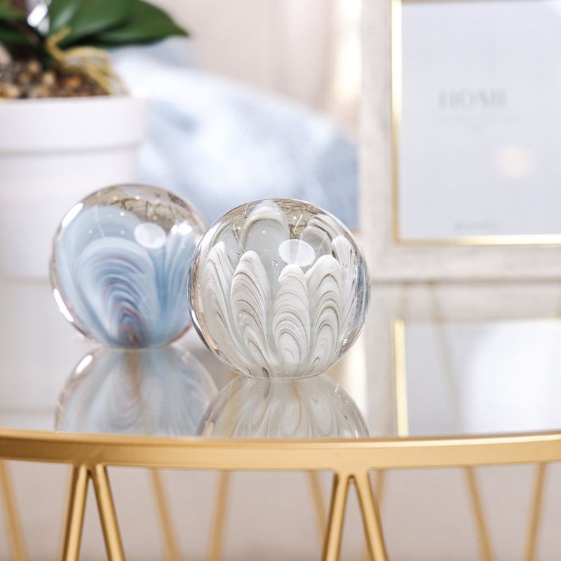 Esfera Decorativa con Diseño Marmoleado 10 cm Color Gris