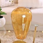 Florero Decorativo Ovalado 39 cm Color Dorado