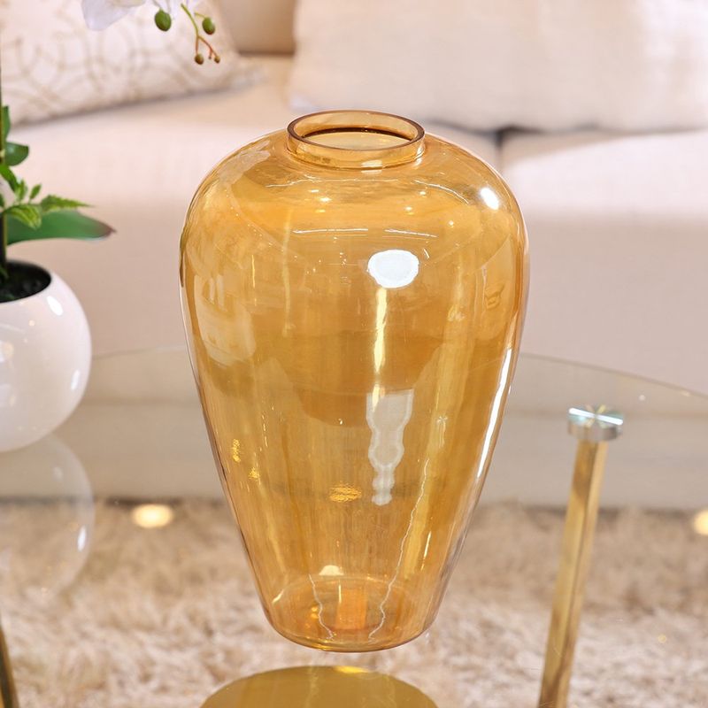 Florero Decorativo Ovalado 39 cm Color Dorado