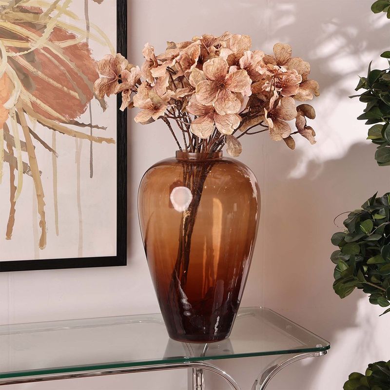 Florero Decorativo de Vidrio 39 cm Color Café