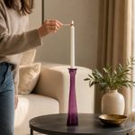 Candelero para Vela Diseño Alto Decorativo para Mesa y Hogar Color Fucsia