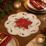 Centro de Mesa Navideño Bordado con Pascua 30 cm