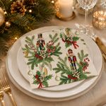 Set de 20 Servilletas Navideñas Cascanueces 33 x 33 cm