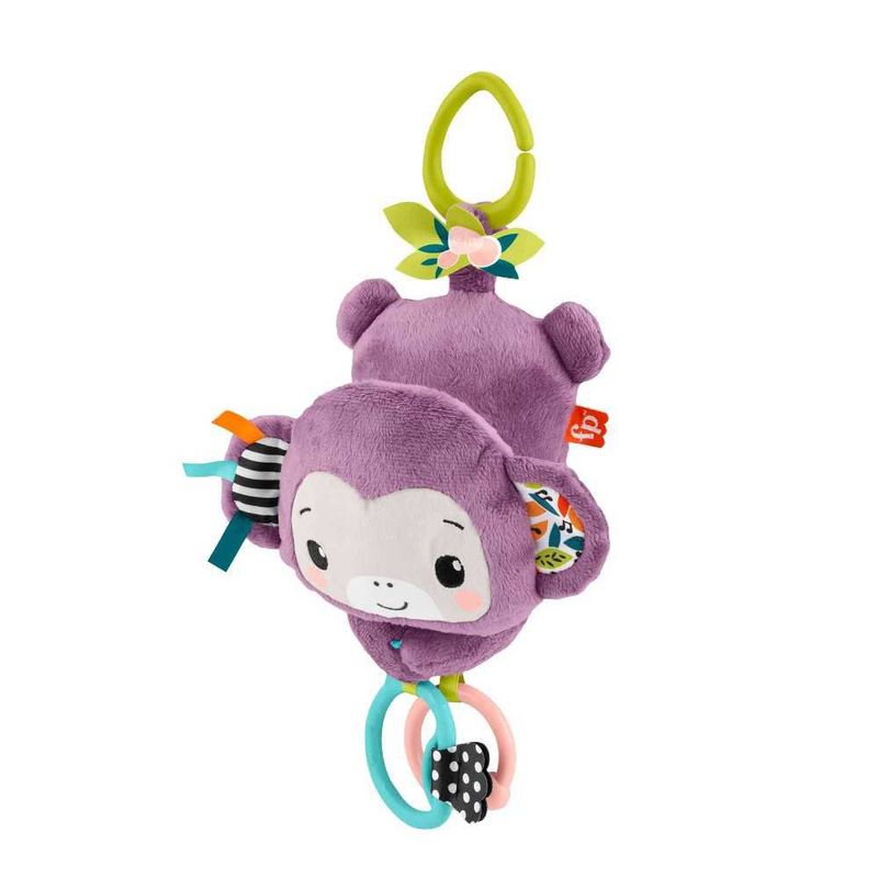 Juguete Colgable para Carruaje Mono Musical Purple Monkey con Sonidos Sensoriales