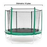 Cama Elástica de 10 Pies con Red de Seguridad Verde para Exterior