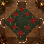 Mantel Navideño Cuadrado Pascuas Verde 85 x 85 cm