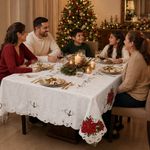 Mantel Navideño Bordado con Pascuas 150 x 220 cm