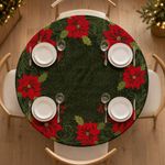 Mantel Navideño Redondo Pascuas Verde 85 cm