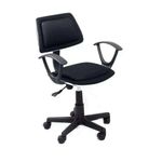 Silla Secretarial Negra con Reposabrazos y Altura Ajustable