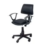 Silla Secretarial Negra con Reposabrazos y Altura Ajustable