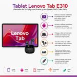 Tablet Lenovo Tab E310 Pantalla de 10.1 plg con Funda y Audífonos TWS Color Gris