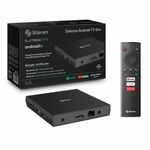 TV Box Android 4K con Wi-Fi Bluetooth y Control Remoto Negro Steren