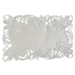 Individual Bordado Decorativo 30 x 45 cm Color Blanco