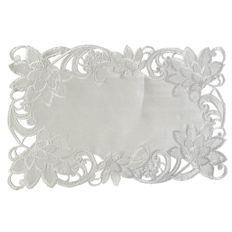 Individual Bordado Decorativo 30 x 45 cm Color Blanco