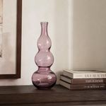 Jarrón Decorativo Diseño Círculos Color Rosado Traslúcido