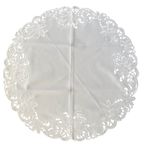Mantel Redondo Bordado Decorativo 85 x 85 cm Color Blanco