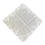 Mantel Cuadrado Bordado Decorativo 85 x 85 cm Color Blanco