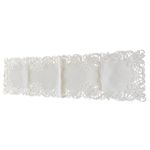 Camino de Mesa Bordado Decorativo 40 x 135 cm Color Blanco
