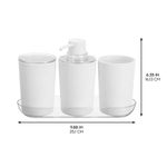 Set de Baño con Bandeja Organizadora 4 Piezas Color Blanco
