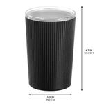 Vaso para Cepillos Dentales y Accesorios Acanalado Color Negro