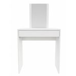 Tocador Moderno con Espejo y 1 Gaveta Blanco 119 x 68 x 37 cm