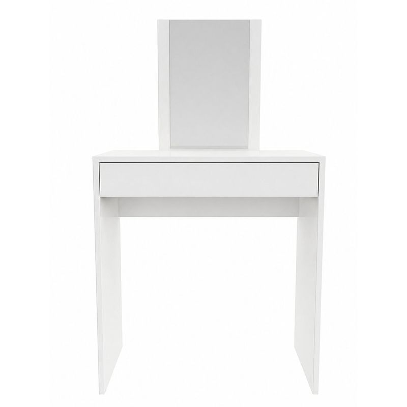 Tocador Moderno con Espejo y 1 Gaveta Blanco 119 x 68 x 37 cm
