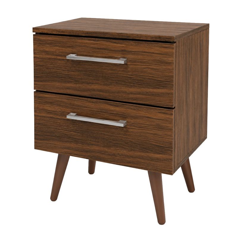 Mesa de Noche Moderna de Madera con 2 Gavetas para Dormitorio