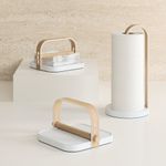Porta Servilletas Bellwood 20 cm Color Blanco y Natural