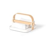 Porta Servilletas Bellwood 20 cm Color Blanco y Natural