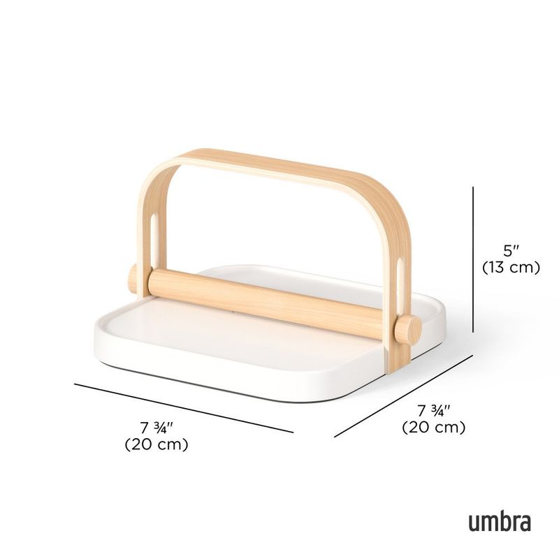 Porta Servilletas Bellwood 20 cm Color Blanco y Natural