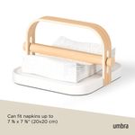 Porta Servilletas Bellwood 20 cm Color Blanco y Natural
