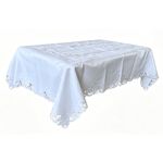 Mantel Rectangular Bordado Decorativo 150 x 220 cm Color Blanco