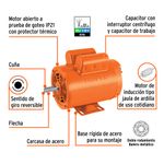 Motor Eléctrico Monofásico de 2 HP Alta Velocidad 3450 rpm 115/230 V
