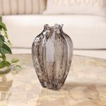 Florero Decorativo con Relieve 22 cm Color Gris