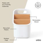 Porta Utensilios Bellwood 21 cm Color Blanco y Natural