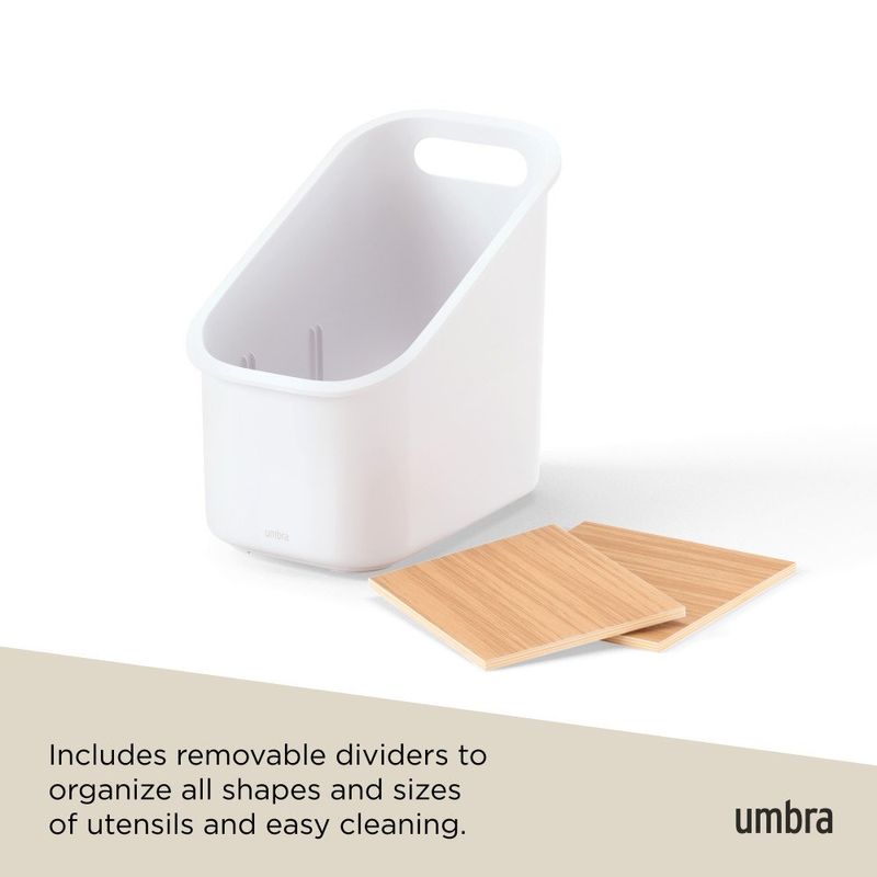 Porta Utensilios Bellwood 21 cm Color Blanco y Natural