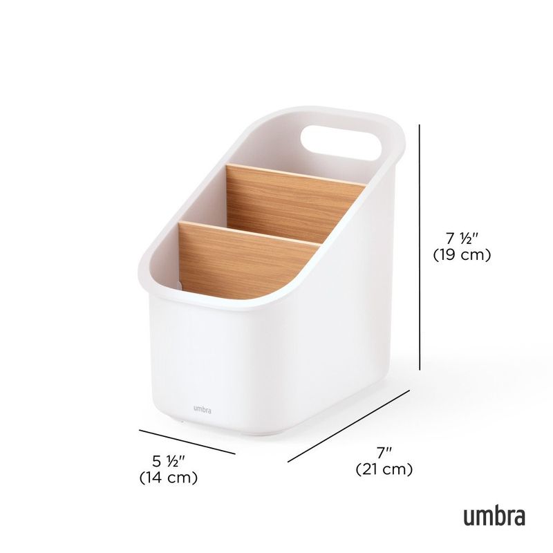 Porta Utensilios Bellwood 21 cm Color Blanco y Natural