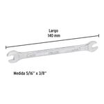 Llave Española con Doble Boca Satinada de 5/16 x 3/8 plg en Acero