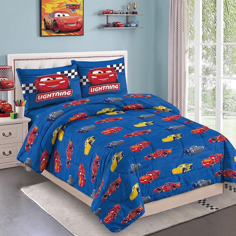 Set de Sábanas Disney Cars de Microfibra Azul Tamaño Twin