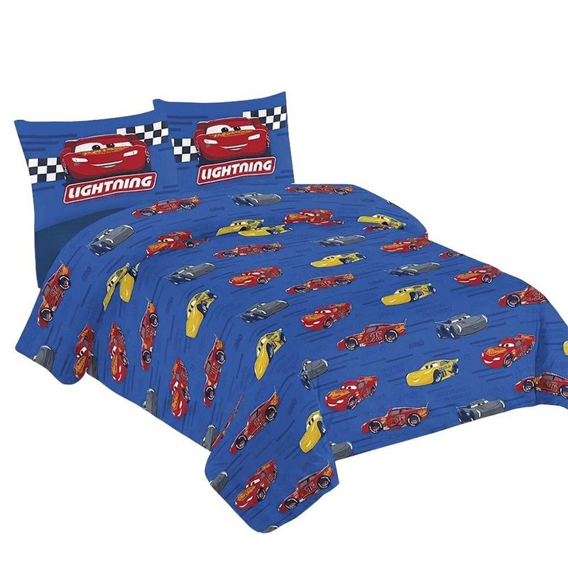 Set de Sábanas Disney Cars de Microfibra Azul Tamaño Twin