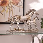 Caballos Decorativos Caminando de 54 cm Color Plateado