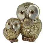 Búhos Decorativos con Efecto Mosaico Color Dorado