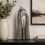Familia de Jirafas Decorativas de 36 cm Color Plateado