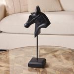 Caballo Decorativo con Base de 47 cm Color Negro