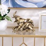 Elefantes Decorativos Acostados de 30 cm Color Dorado