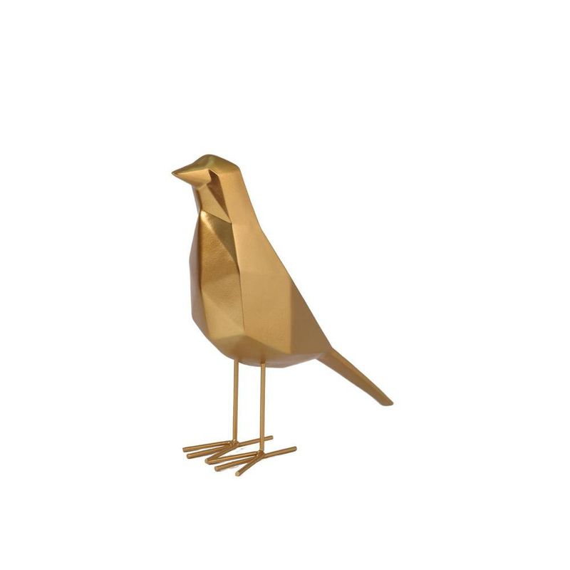 Pájaro Decorativo Geométrico Color Dorado