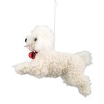Adorno Colgante Navideño Tipo Perro de Tela 20 x 7 x 12 cm Color Blanco