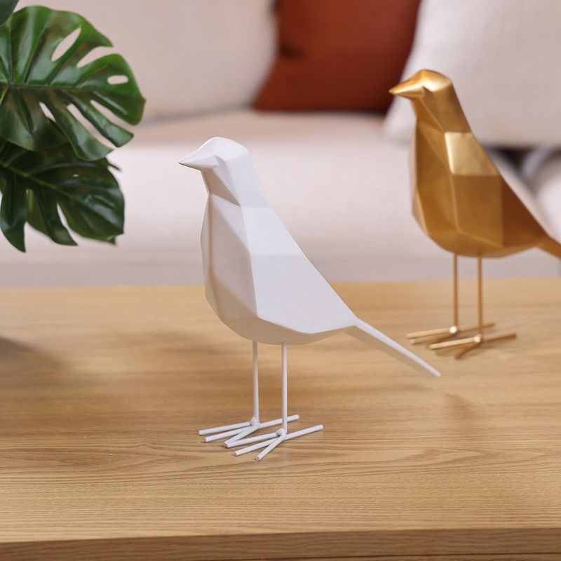 Pájaro Decorativo Geométrico Color Blanco
